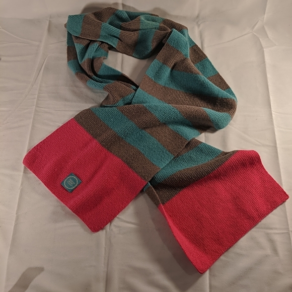 Joules Teal Blue Green Puffer Vest Matching Striped Scarf Pink US 4 M_DOWNHAM - Picture 2 of 12